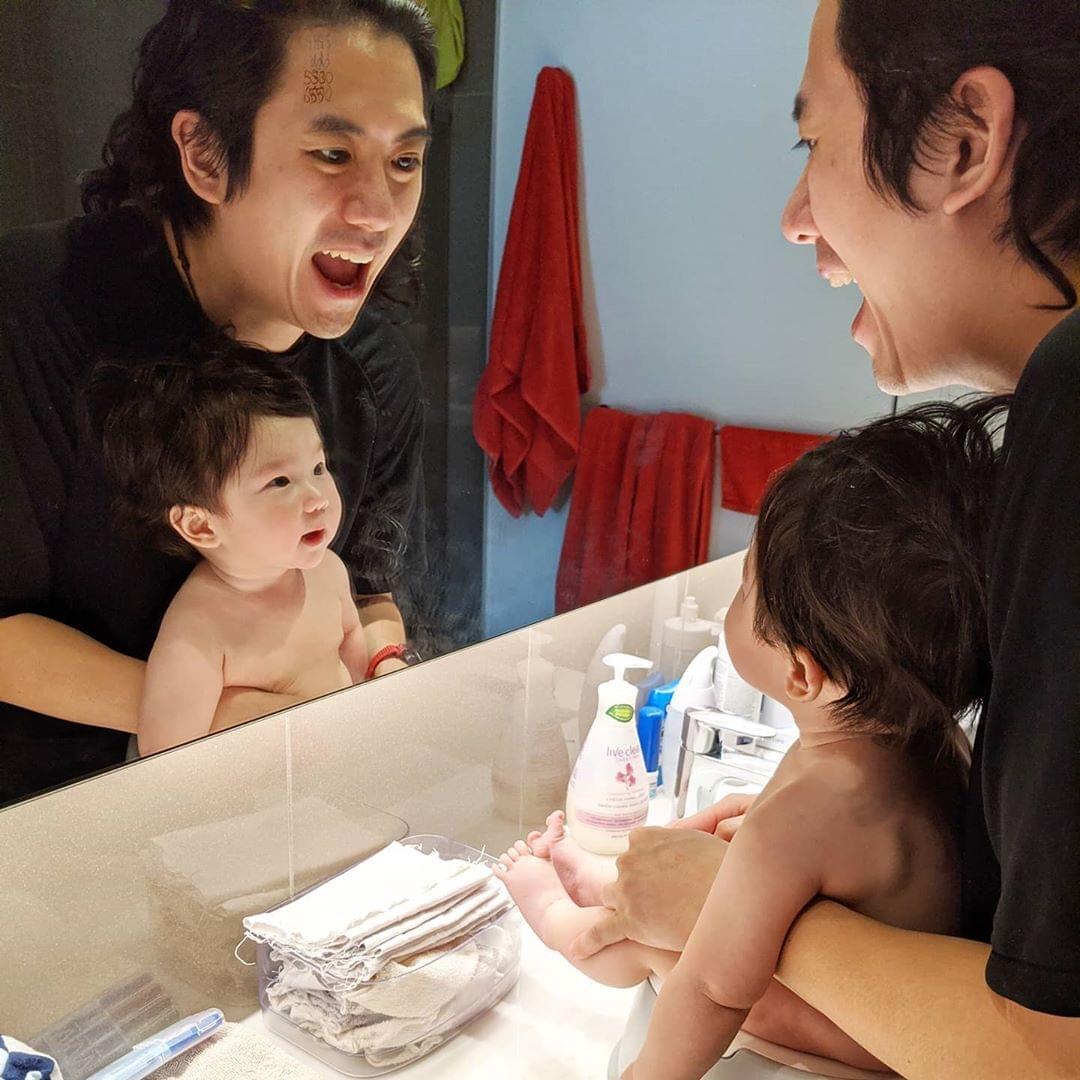 baby pottied over sink